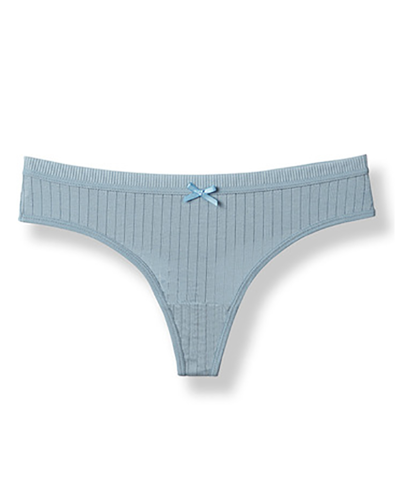 

Bowknot Decor Seamless Low Waist Panty, Blue