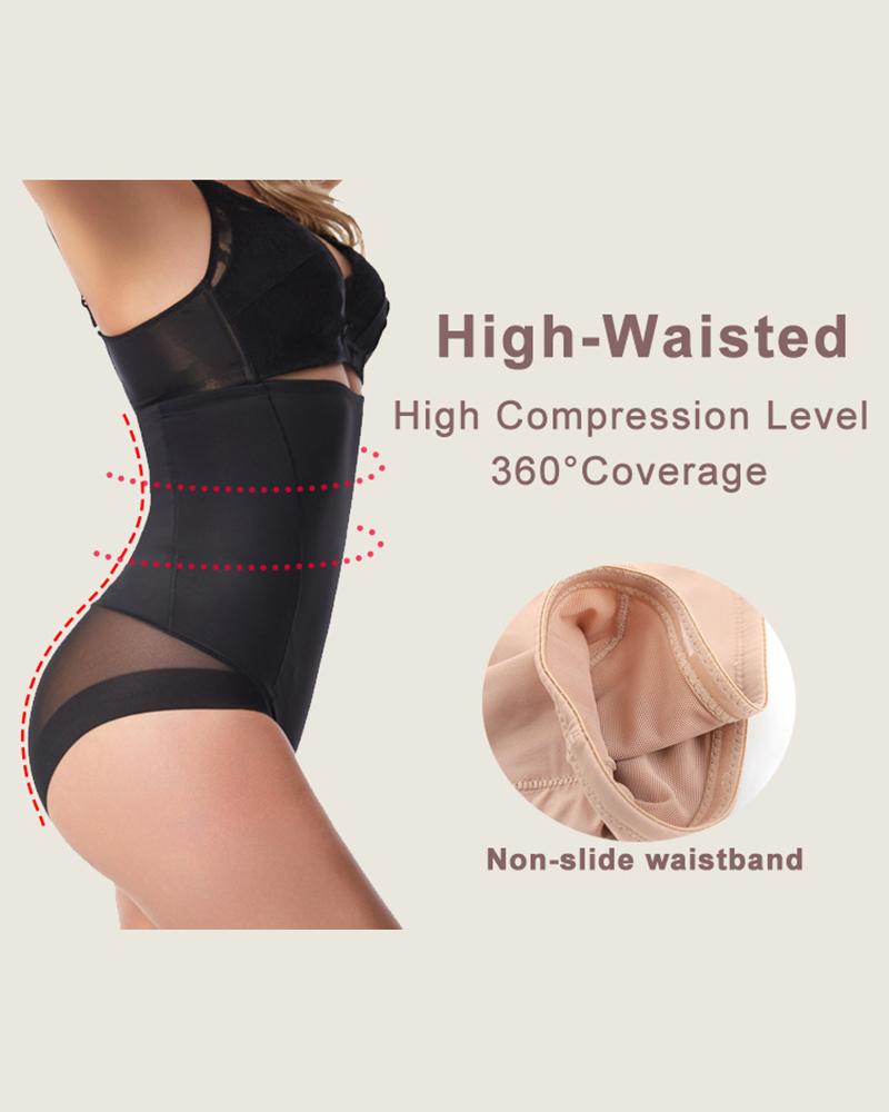 

Sheer Mesh Butt Lifting Tummy Control Shapewear, Black