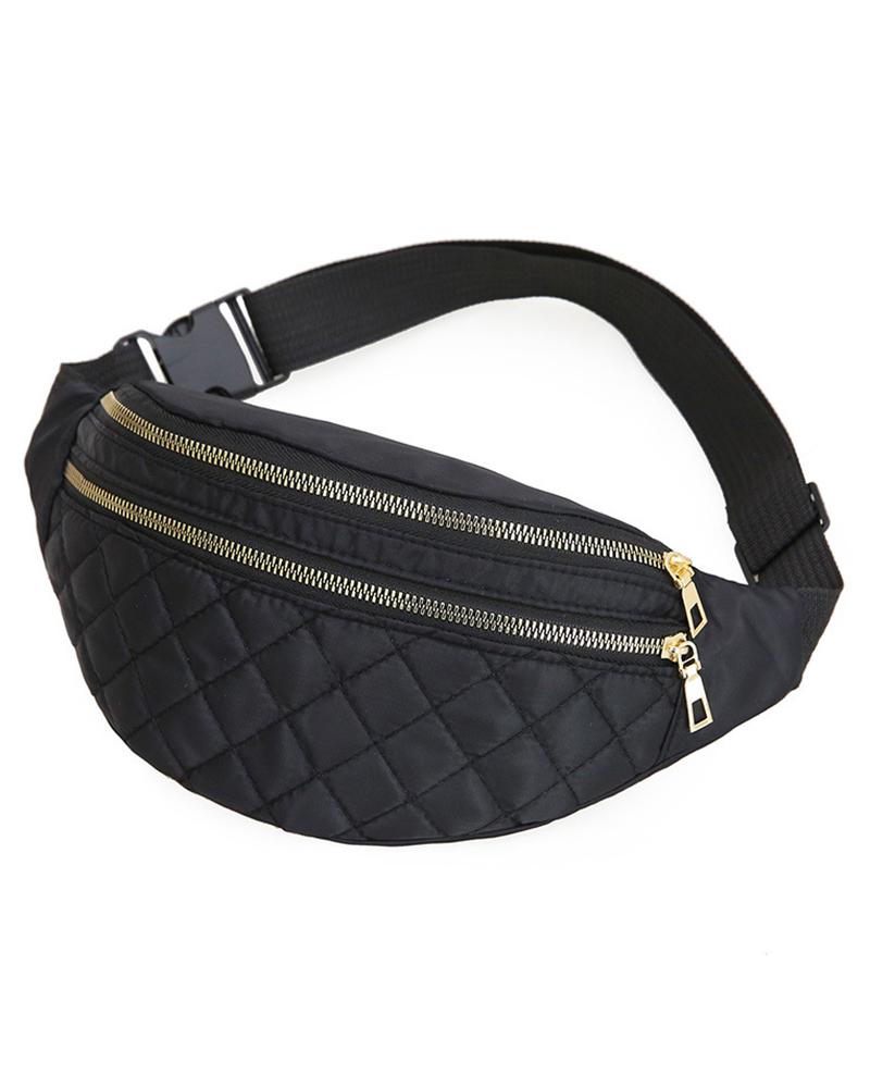 

Waterproof Waist Fanny Pack Portable Crossbody Bags, Black