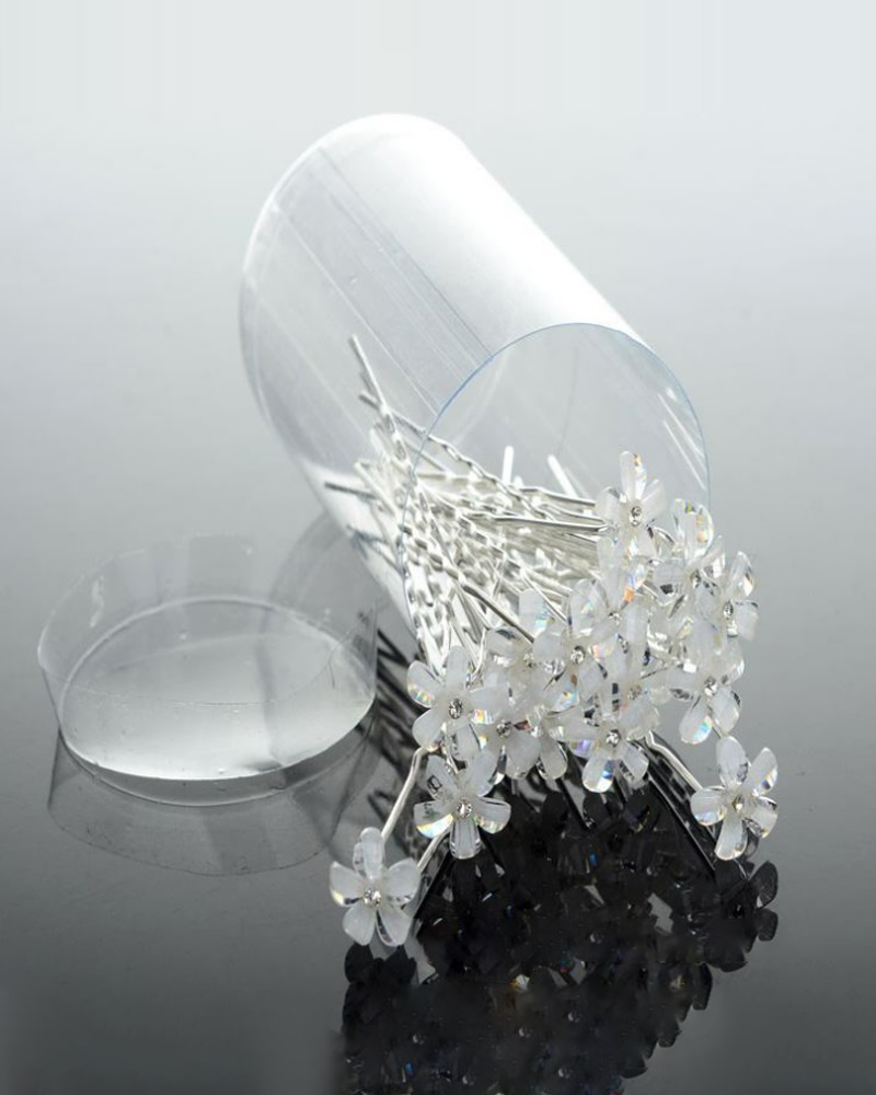 

20PCS Bride Wedding Hair Pins Rhinestone Pearls Floral Decor Bridal Headpiece Hair Accessories, Style3