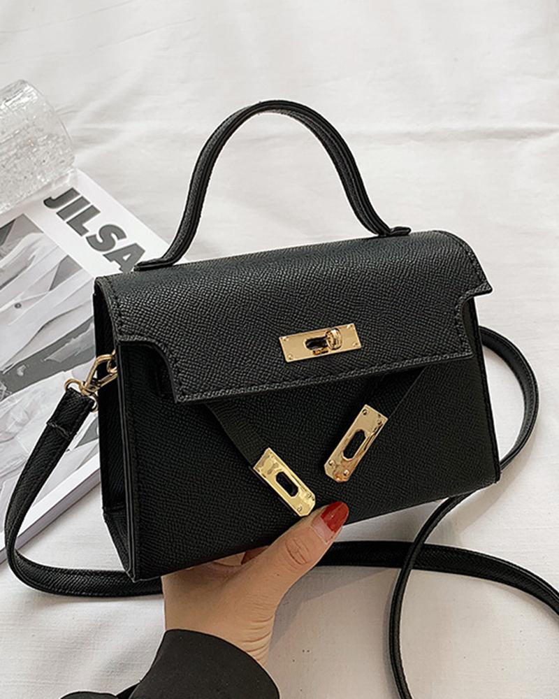 

PU Leather Flap Magnetic Crossbody Bag, Black