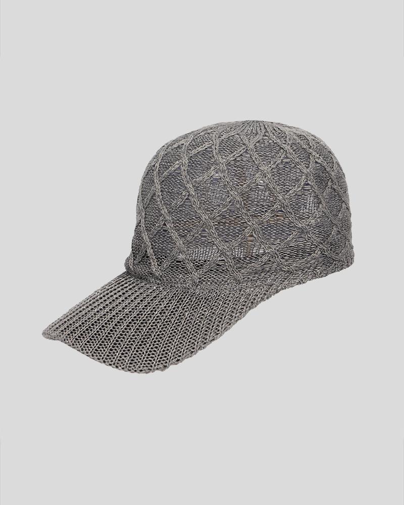 

Adjustable Chunky Knitted Baseball Cap, Gray