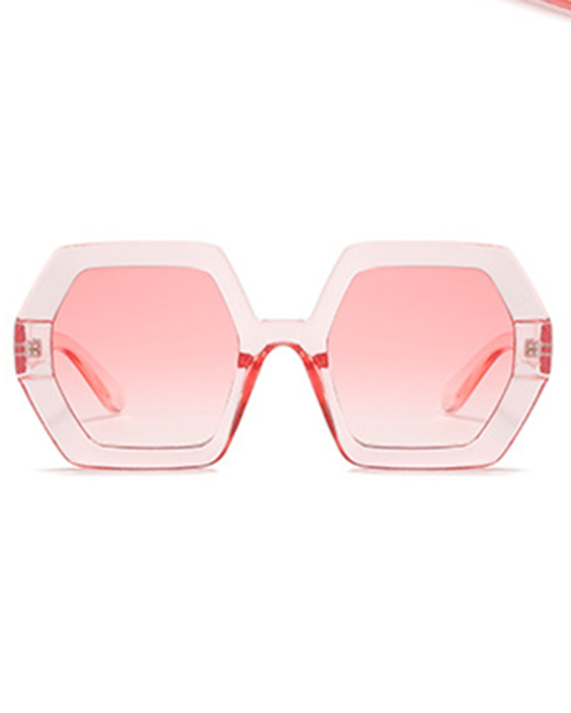 1Pair Geometrical Frame Ombre Sunglasses