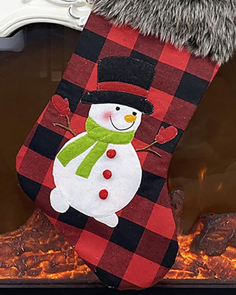 

Christmas Pattern Fluffy Stocking Decor, Style2