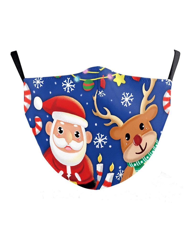 

Christmas Print Breathable Filter Face Mask, Style1