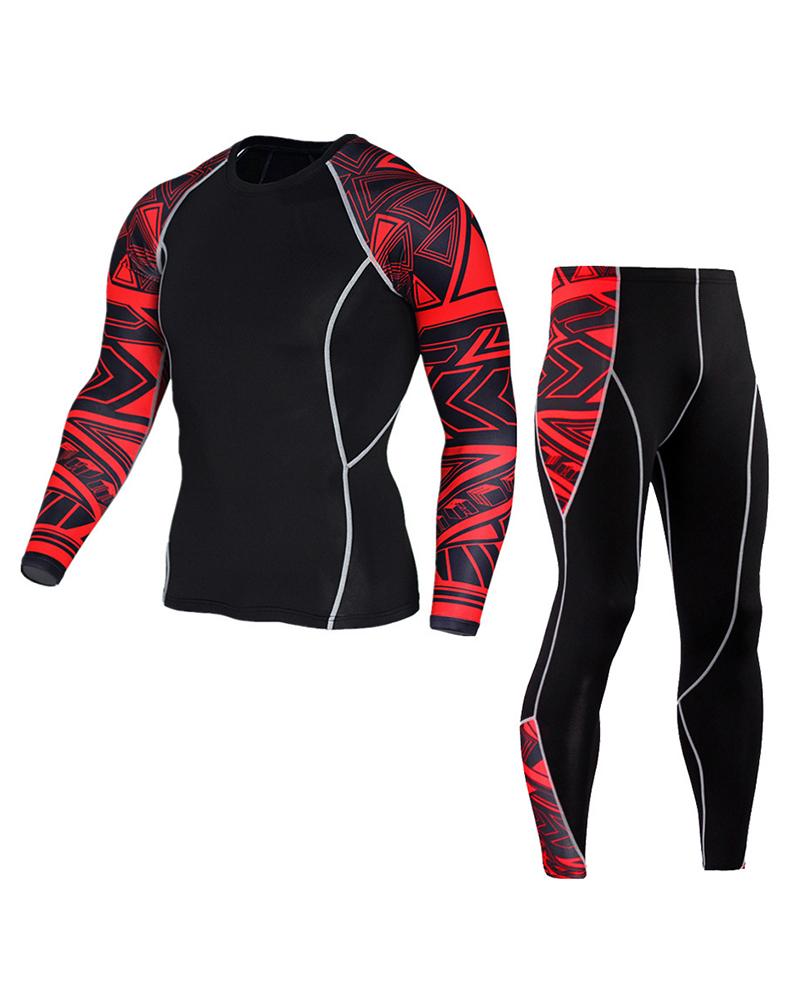 

Cartoon Print Quick-drying And Breathable Skinny Long Sleeve Active Sets, Style5