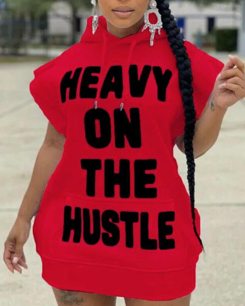 

Heavy On The Hustle Print Casual Dress, Red