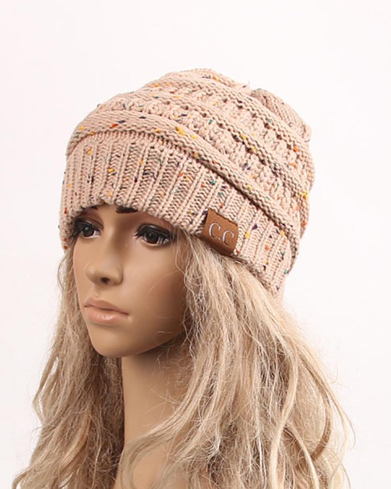 

Label Decor Colorblock Braided Beanie For Adult, Khaki