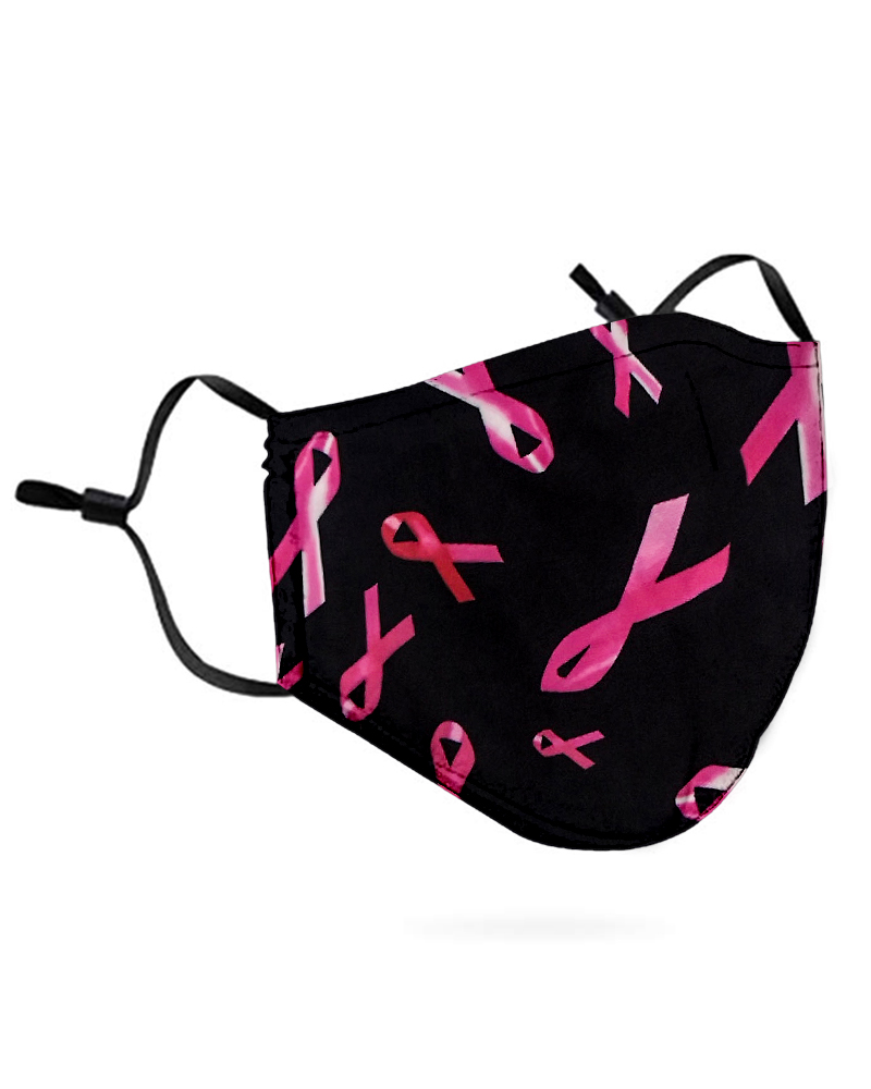 

Print Breathable Mouth Mask Washable And Reusable Without Cord Lock Toggles, Black