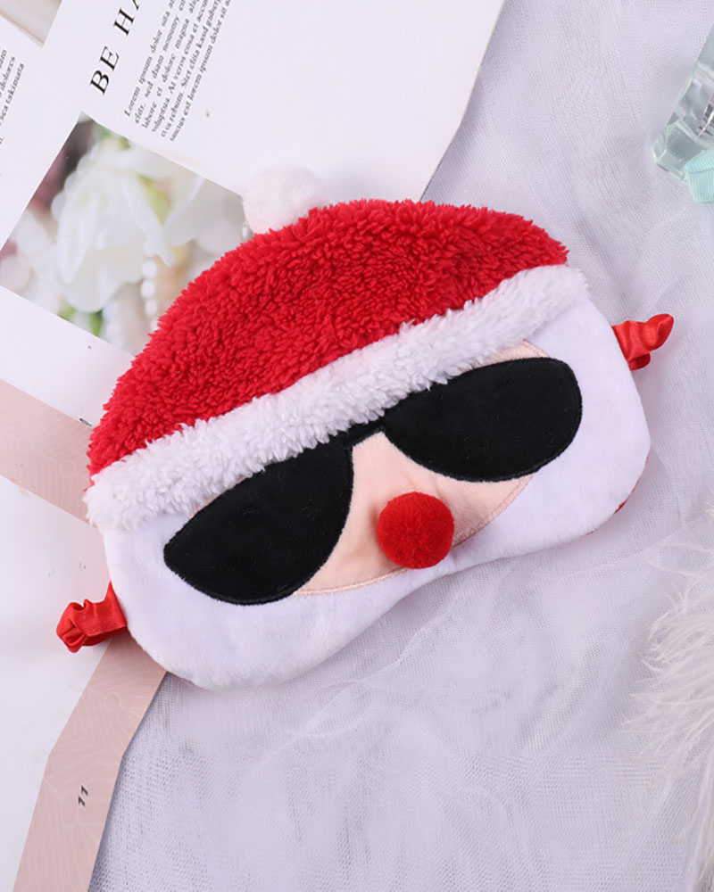

Christmas Deer / Santa Pattern Plush Eye Mask, Style3