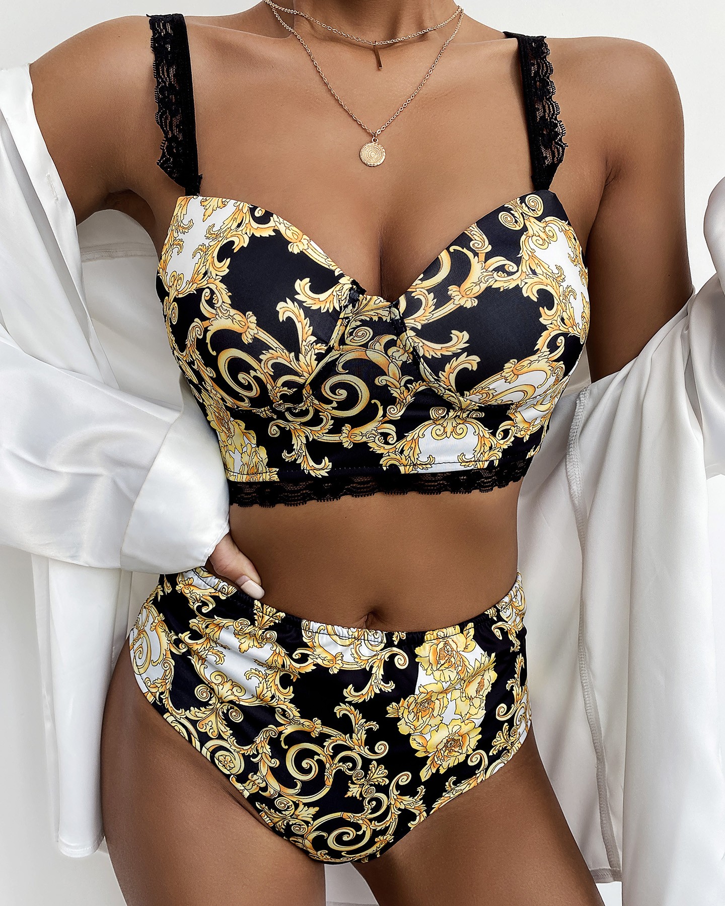 Baroque Printed Tankini Set main image 0