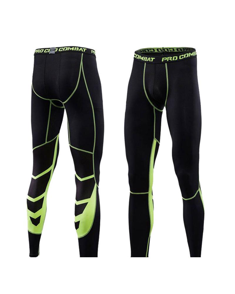 

Color Block Splicing Letter Print Quick-drying Skinny Yoga Pants, Green