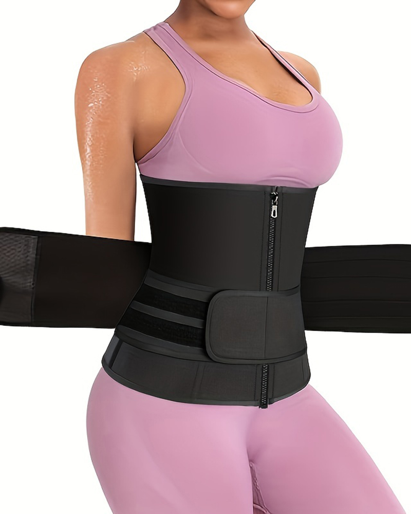 

Tummy Control Slimming Weight Loss Shapewear Adjustable Sweat Belt Waist Trainer, Black