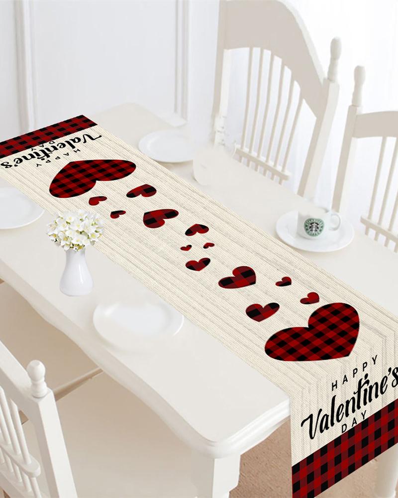 

1pc Valentine's Day 30x182cm Table Runner Tablecloth Table Setting Decor, Style1