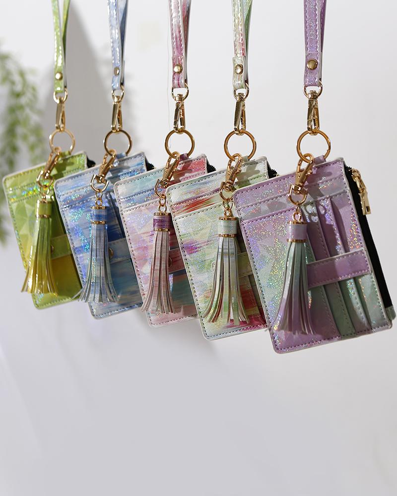 

Card Purse Tassel Bag Accessories King Ring, Purple