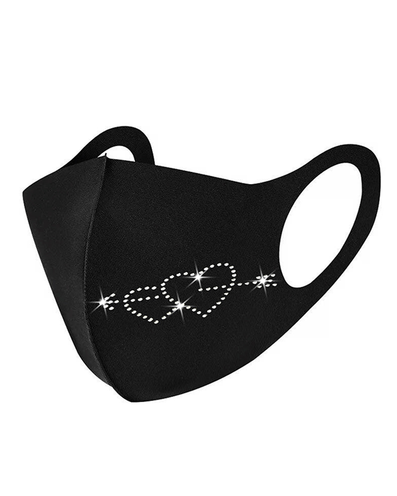 

Mutil Pattern Rhinestone Breathable Face Mask, Style1