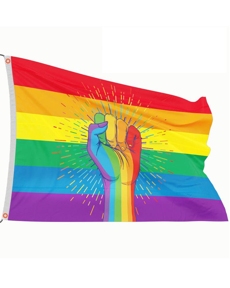 

1pc Rainbow Stripe Graphic Pride Month Decoration Flag, Style2