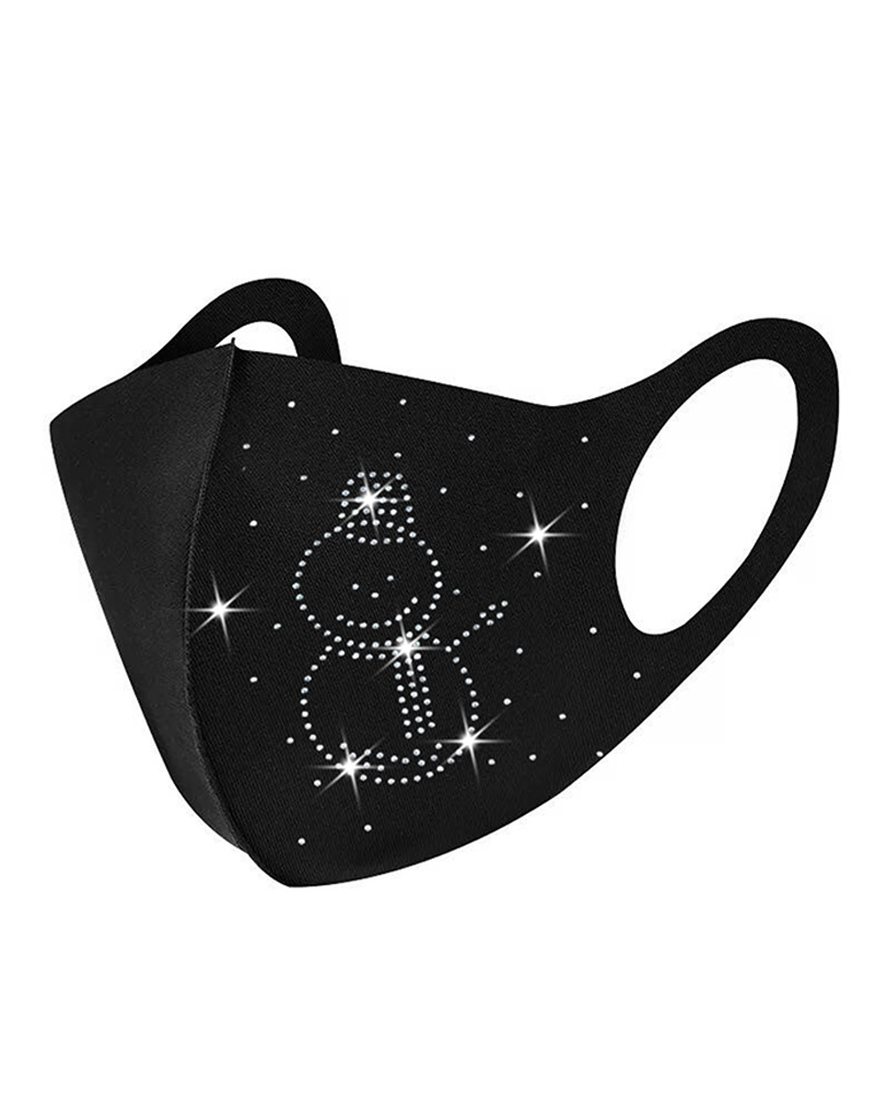 

Mutil Pattern Rhinestone Breathable Face Mask, Style10