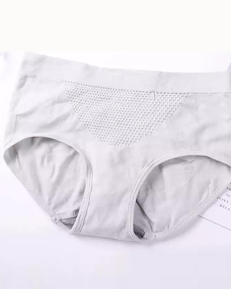 

3D Honeycomb Warm Palace Seamless Underwear Hip Raise Panty, Gray