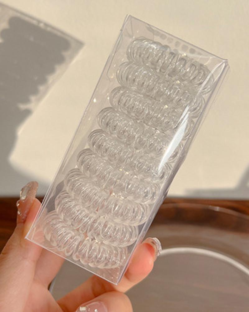 

9PCS Elastic Spiral Phone Cord Hair Tie, Style4