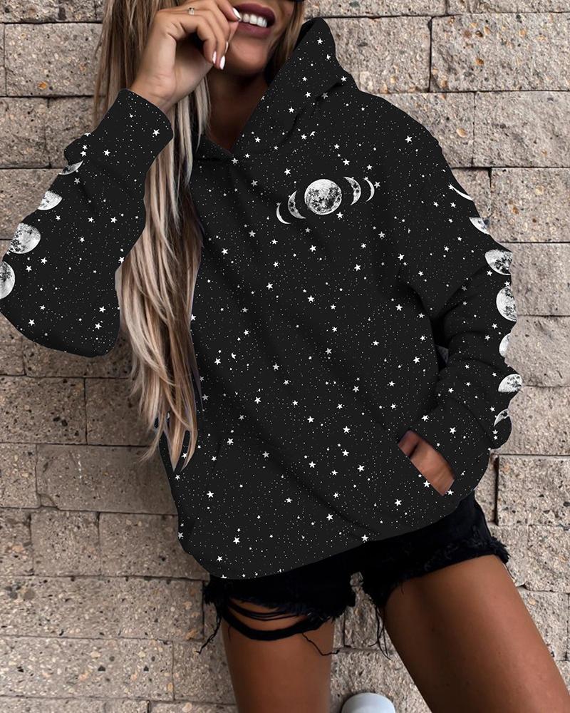 

Halloween Long Sleeve Graphic Print Hooded Sweatshirt, Style1