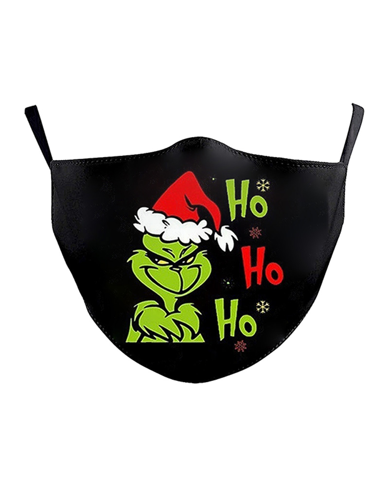 

Christmas Letter Cartoon Print Breathable Face Mask, Style2