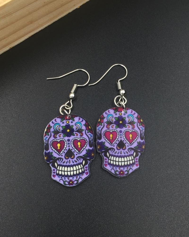 

1Pair Halloween Skull Shaped Drop Earrings, Style6