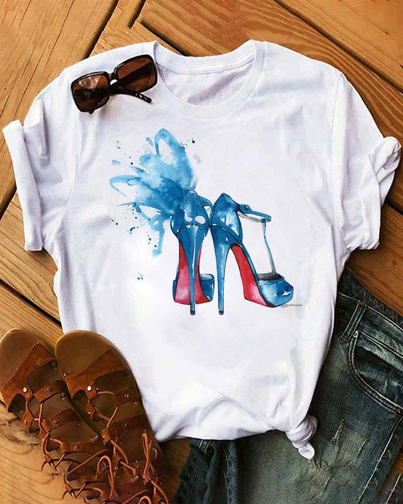 

Graphic Print Short Sleeve T-Shirt, Style1