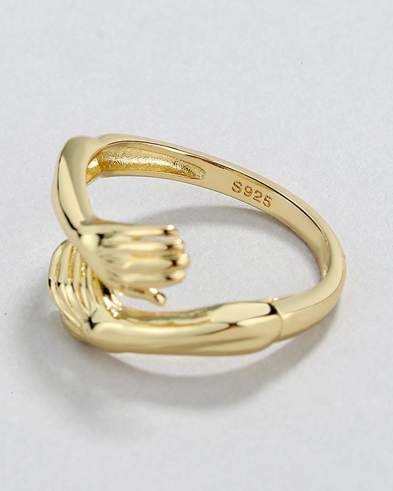 

Hug Shaped Finger Ring, Gold
