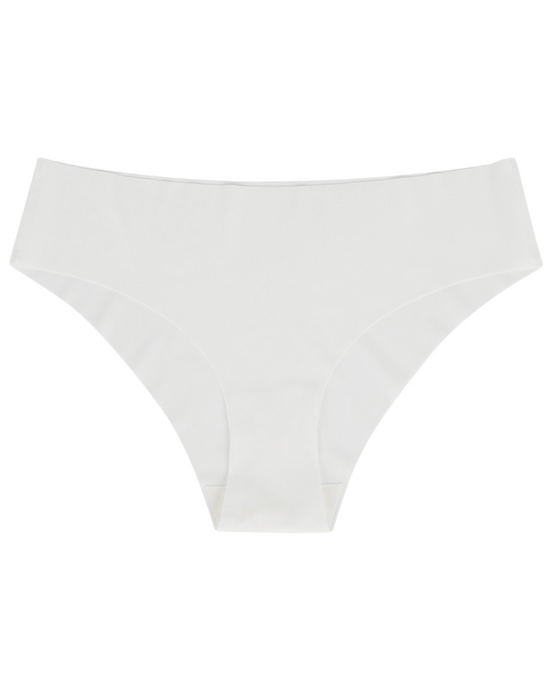 

Skinny Low Waist Solid Color Seamless Panties, White