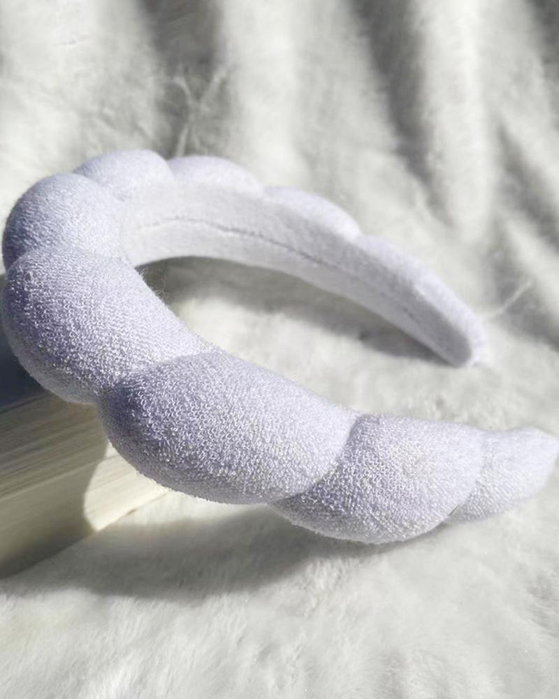 

1pc Spa Wash Face Makeup Sponge Hair Hoop, White