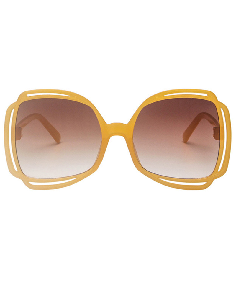 

1Pair Fashionable Hollow Sunglasses, Yellow