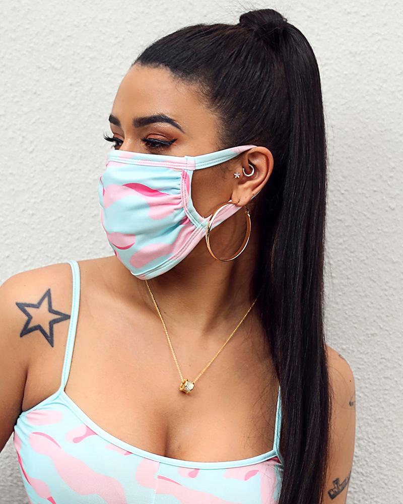 

Camouflage Breathable Mouth Mask Washable And Reusable, Blue