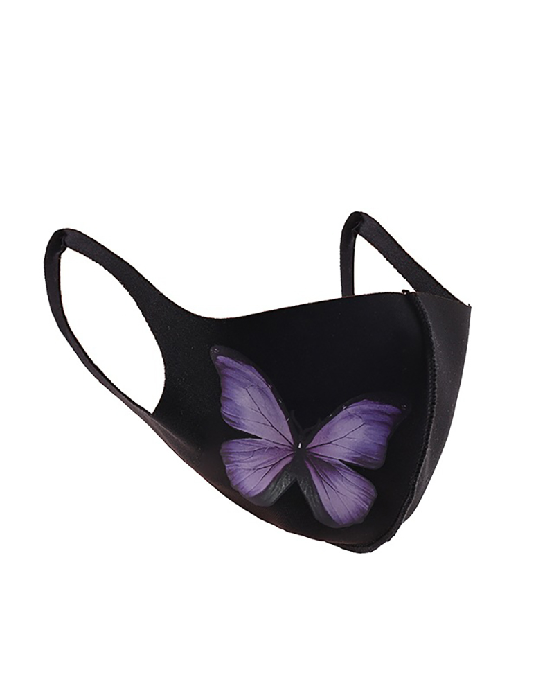 

Butterfly Floral Print Breathable Face Mask, Style5