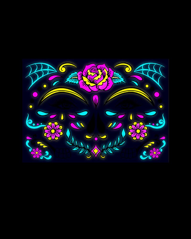 

Halloween Party Makeup Masquerade Fluorescence Skull Temporary Face Tattoos Stickers, Style4