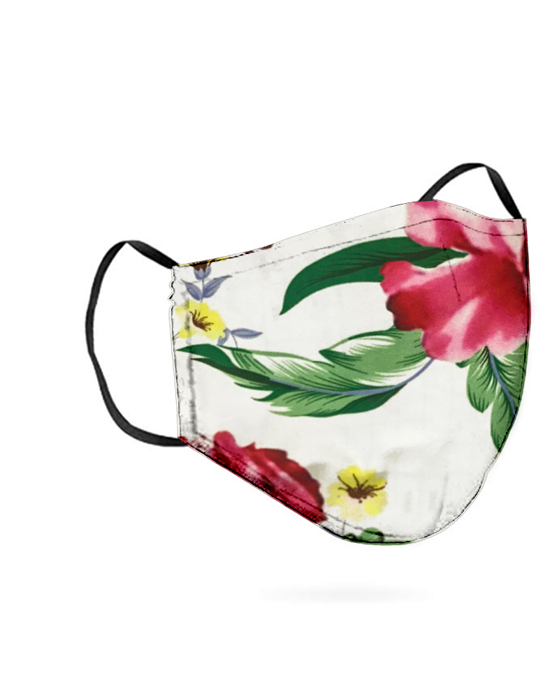 

Floral Print Breathable Mouth M .a. s. k Washable And Reusable, White
