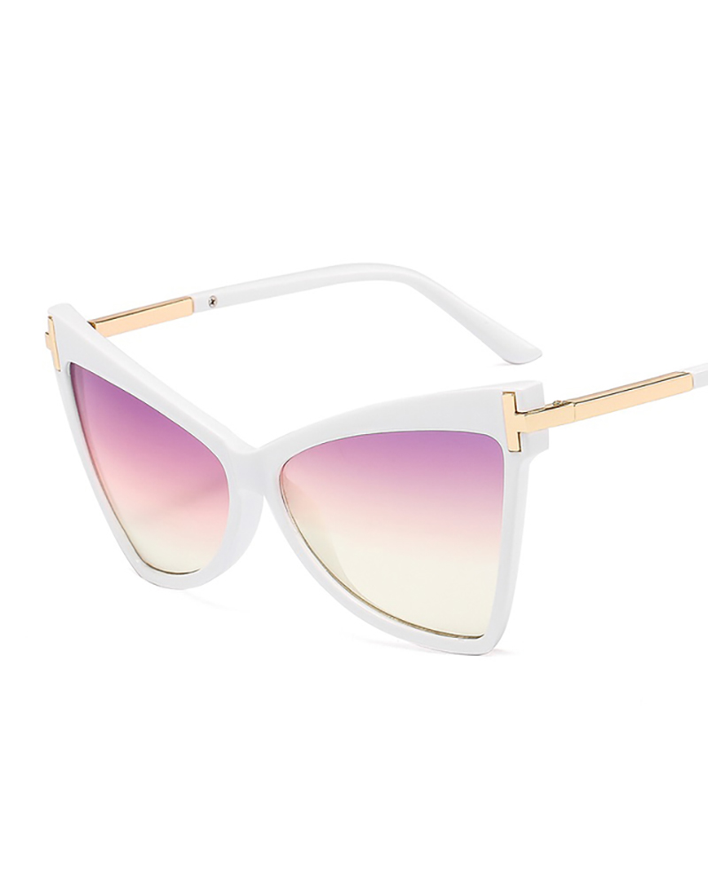

1Pair Big Cat Eye Frame Vintage Sunglasses, White