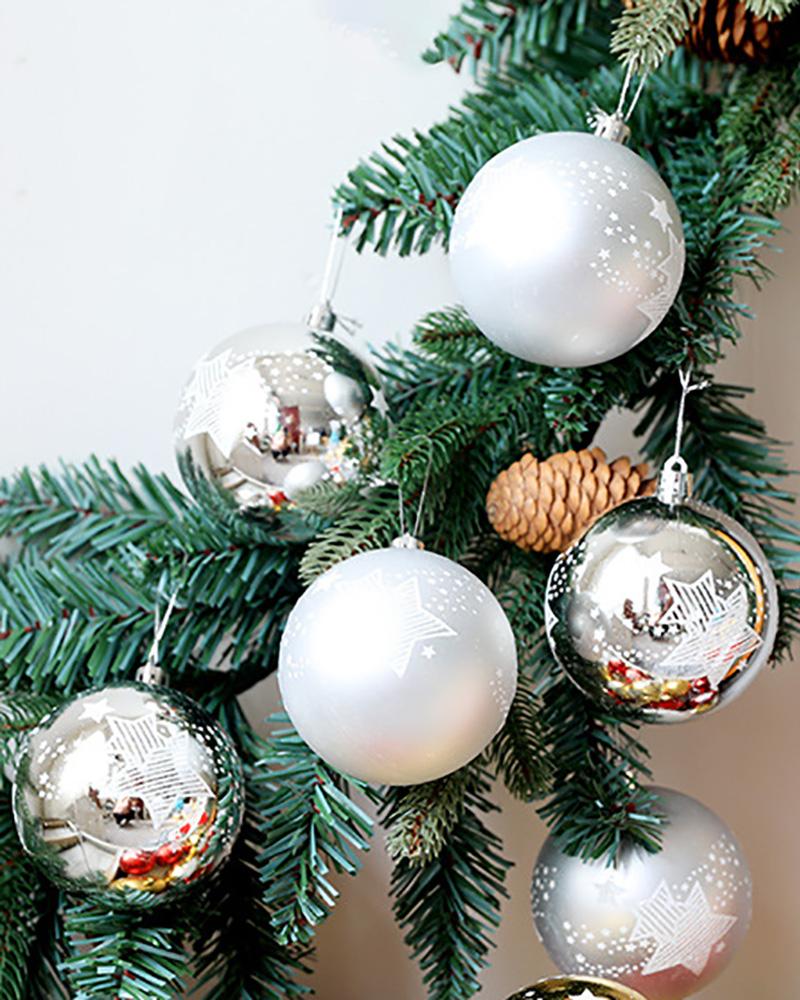 

6pcs Christmas Tree Balls Ornaments Hanging Ball, Silver