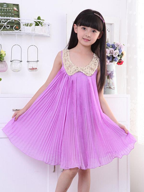 

Cute Baby Girls Party Dress Princess Chiffon Tutu Pink Kids Sundress, Green;purple