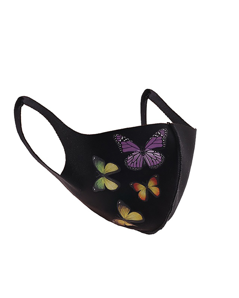 

Butterfly Floral Print Breathable Face Mask, Style4