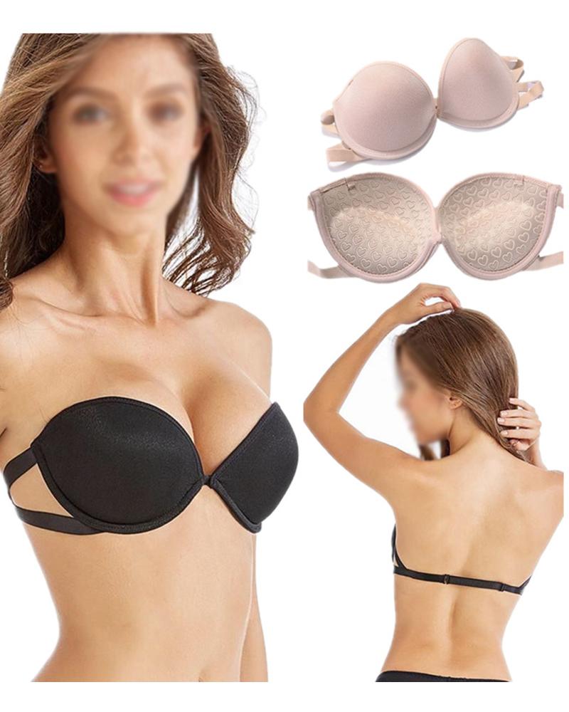 

Strapless Push Up Bralette Underwire Invisible Bra, Black