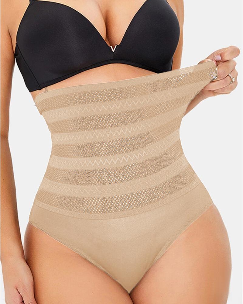 

Plus Size High Waist Shaping Underwear Postpartum Tummy Control Butt Lifting Panty Body Shaper, Apricot