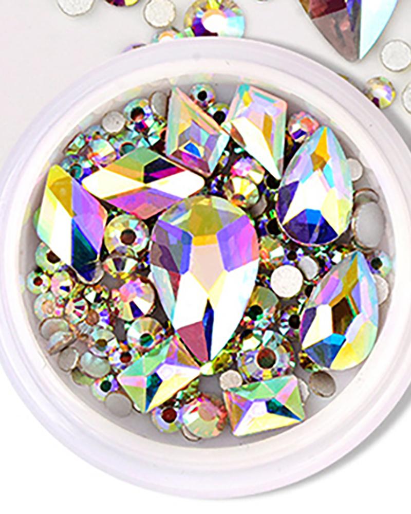 

1 Box Oval/Rectangle/Waterdrop Design Rhinestones Nail Decoration, Style6