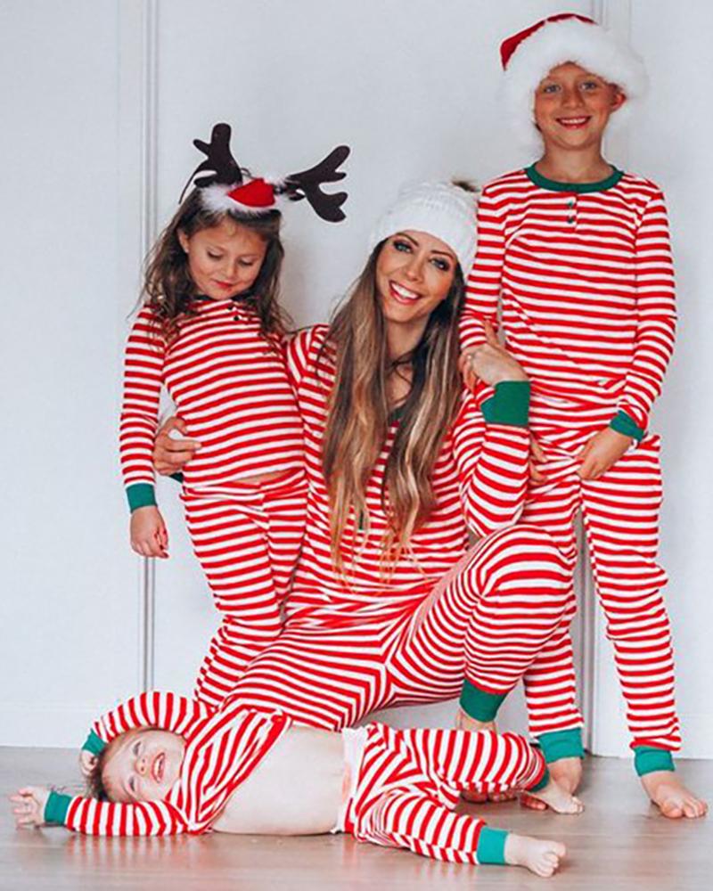 

Christmas Print Pajamas Set For Infant, Red