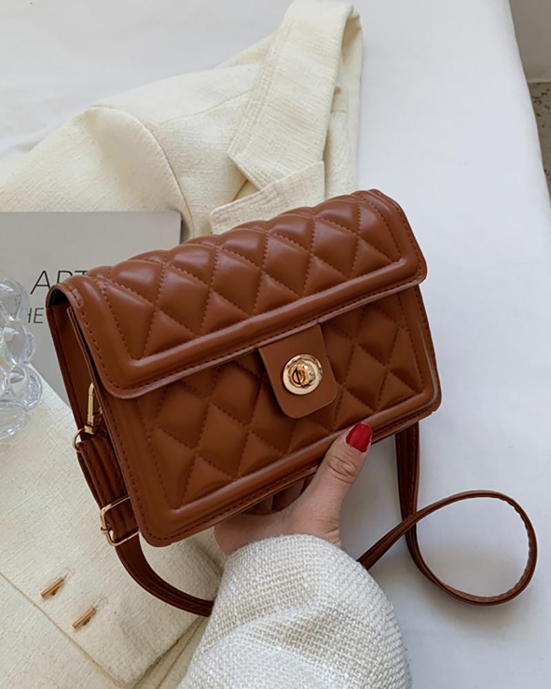 

Quilted Square Shoulder Bag, Brown