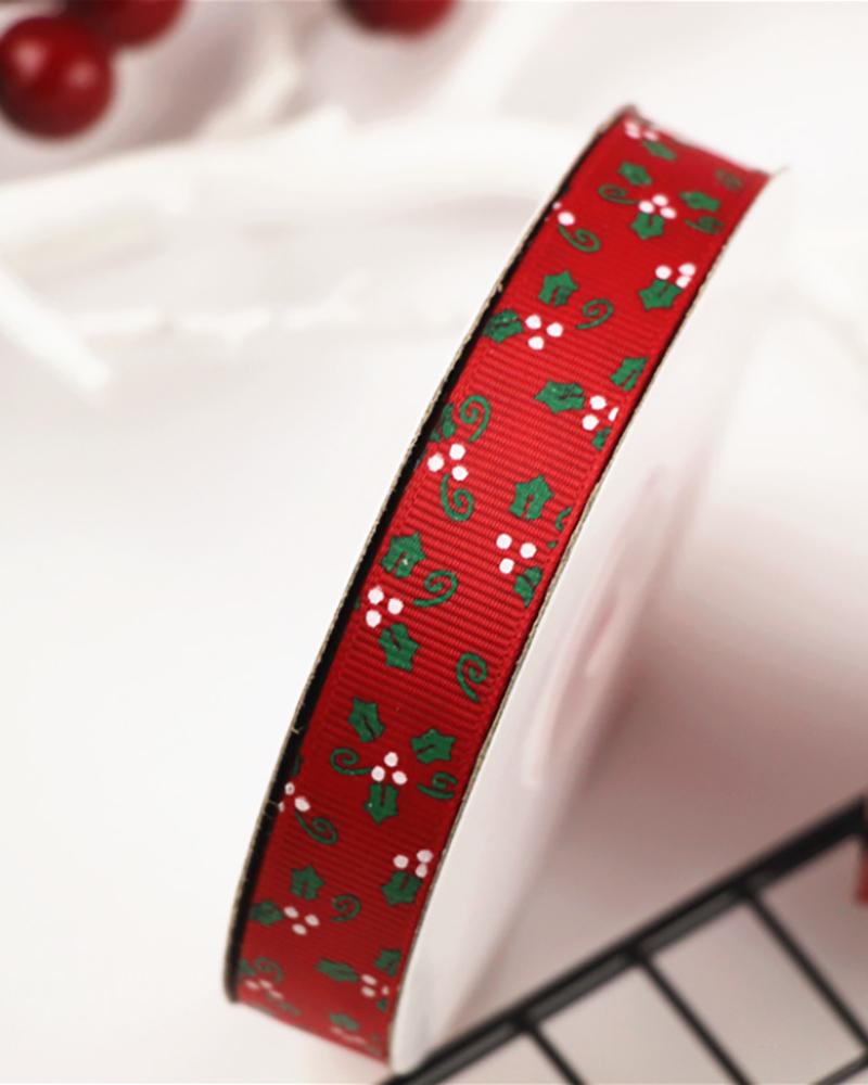 

1Roll Christmas Pattern Ribbon, Red