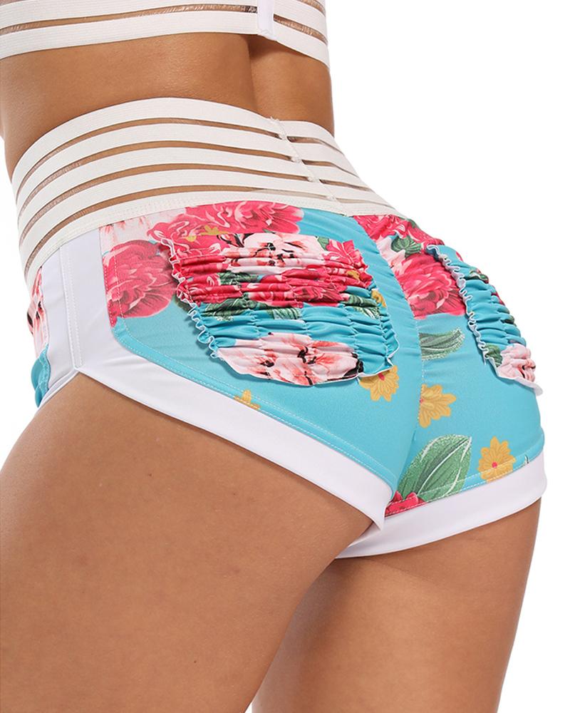 

High Waist Lounge Yoga Shorts Butt Lifting Sports Booty Shorts, White