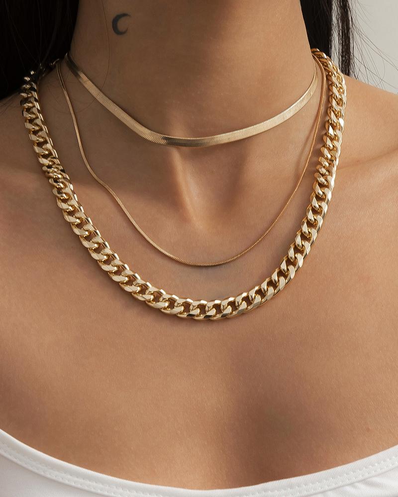 

Simple Charm Chain Necklace, Gold