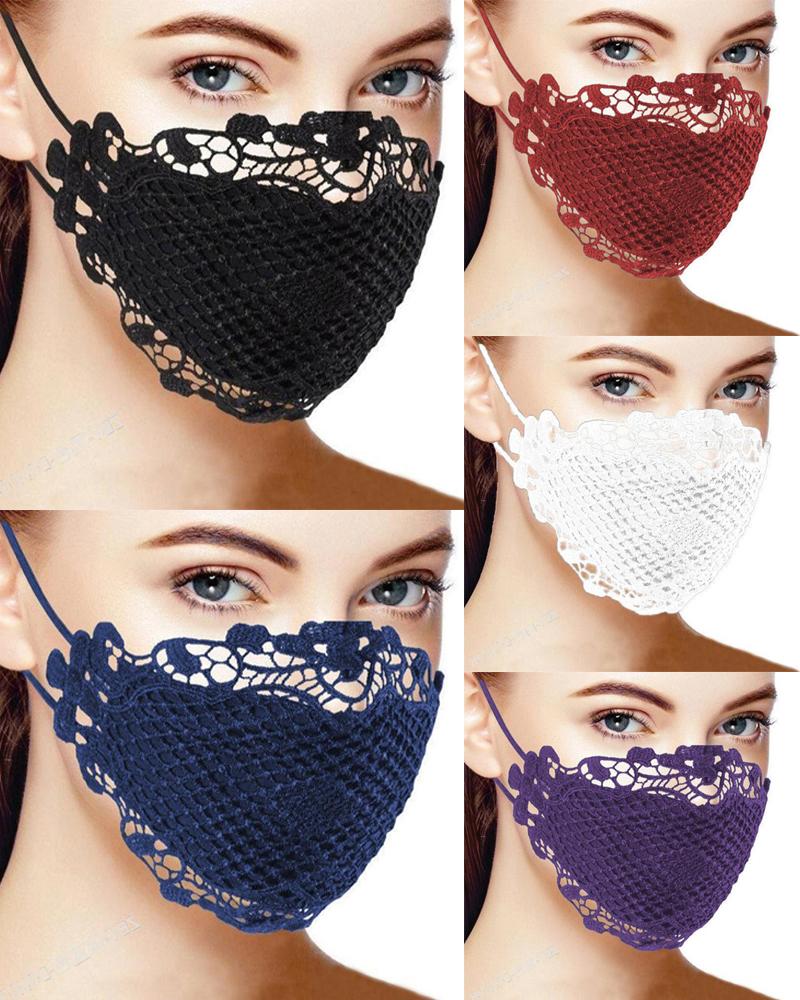 

5PCS/Set Randomly Dispatched Lace Breathable Face Mask(Colors/Patterns Sent Randomly), Multicolor