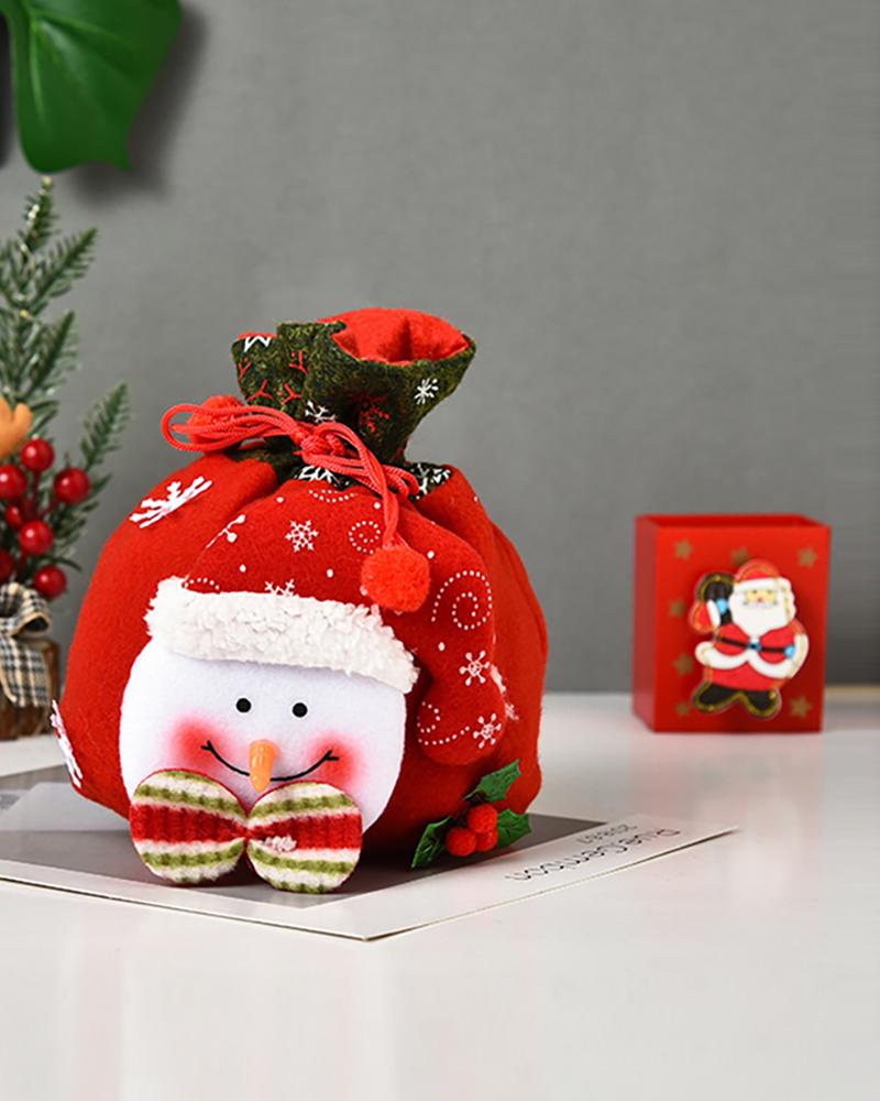 

Christmas Pattern Pom Pom Decor Candy Bag, Style2